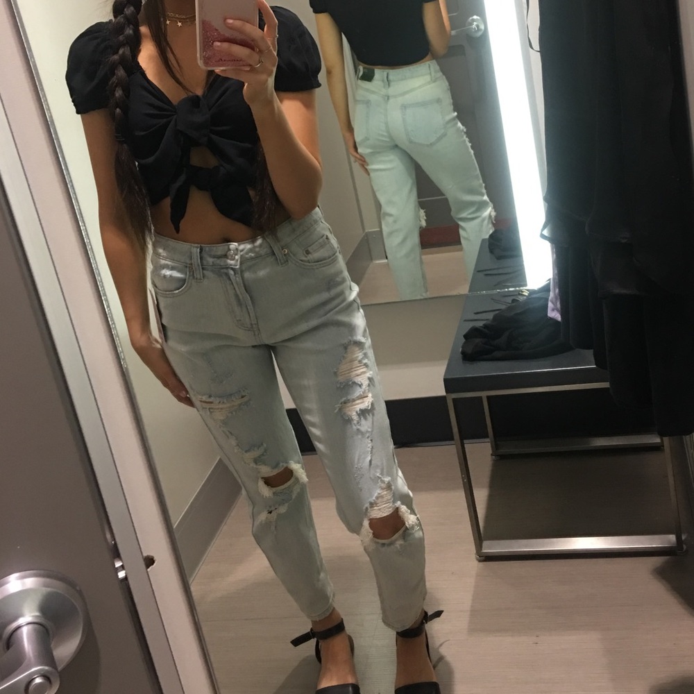 High waisted mom jeans